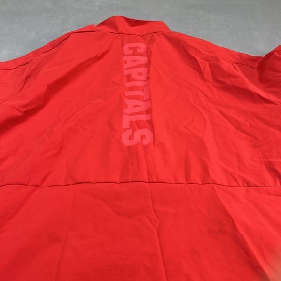 Adidas NHL Washington Capitals Jacket Men Medium Red 1/4 Zip Lightweight Pockets - Picture 12 of 13